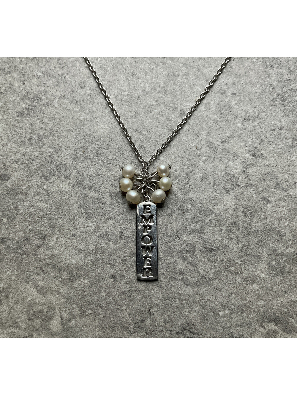 Sterling Sliver Necklace With “Empower “ Pendant Marked .925